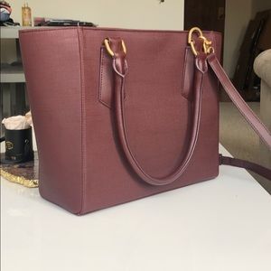 Dagne Dover signature tote (classic size, oxblood)